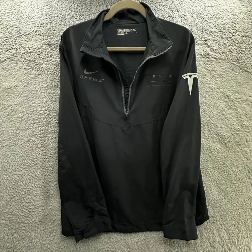 Nike Golf Dri-Fit Men's Black Medium Tesla 1/4 Zip Pullover Activewear Outdoor